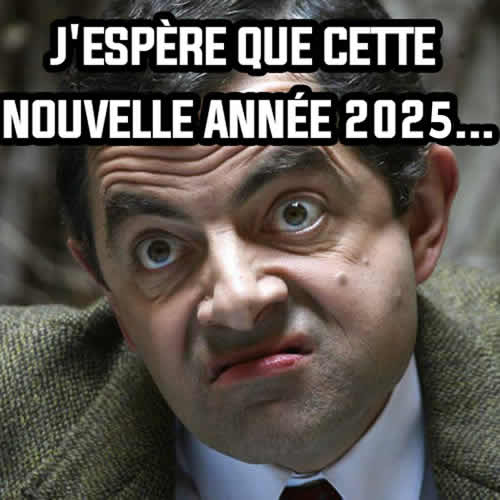 drôle meme 2025 avec une expression fatiguée de recevoir de bons voeux