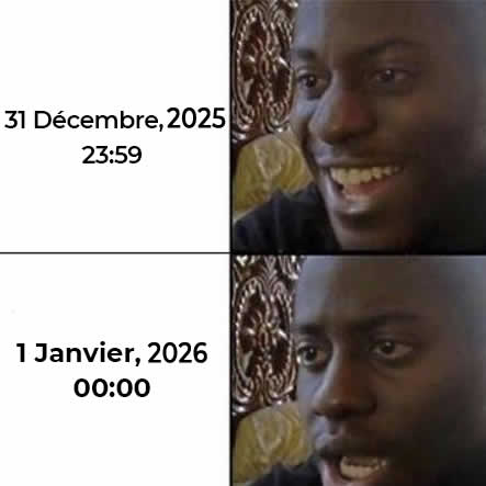 image de voeux drôle pour attendre 2025