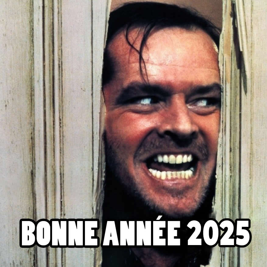 meme drôle avec des souhaits pour 2025 tirés de la scène Shining