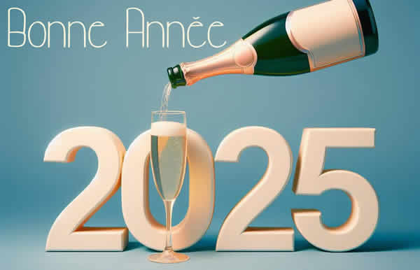 décorations avec champagne pour fêter le nouvel an 2025