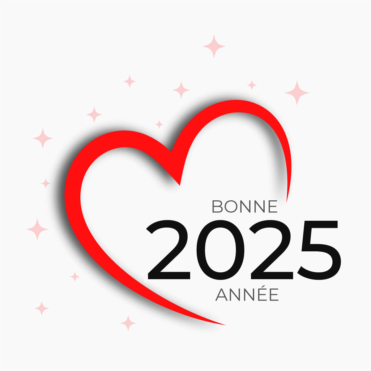 image de voeux romantique pour le nouvel an 2025